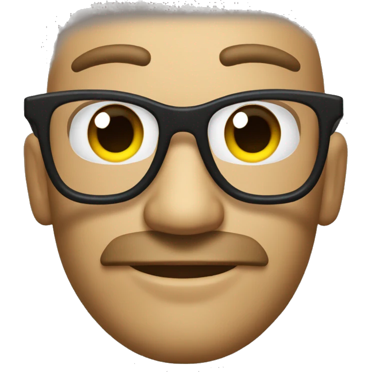 Diseñador grafico con lentes y cabello risado emoji