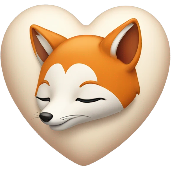 Heart with fox inside emoji