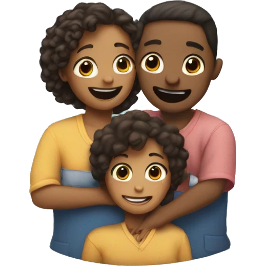The three of us looking at each other and hugging each other emoji
