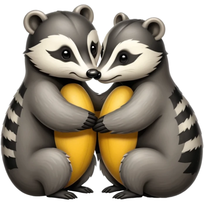 Two badgers hugging for comfort emoji