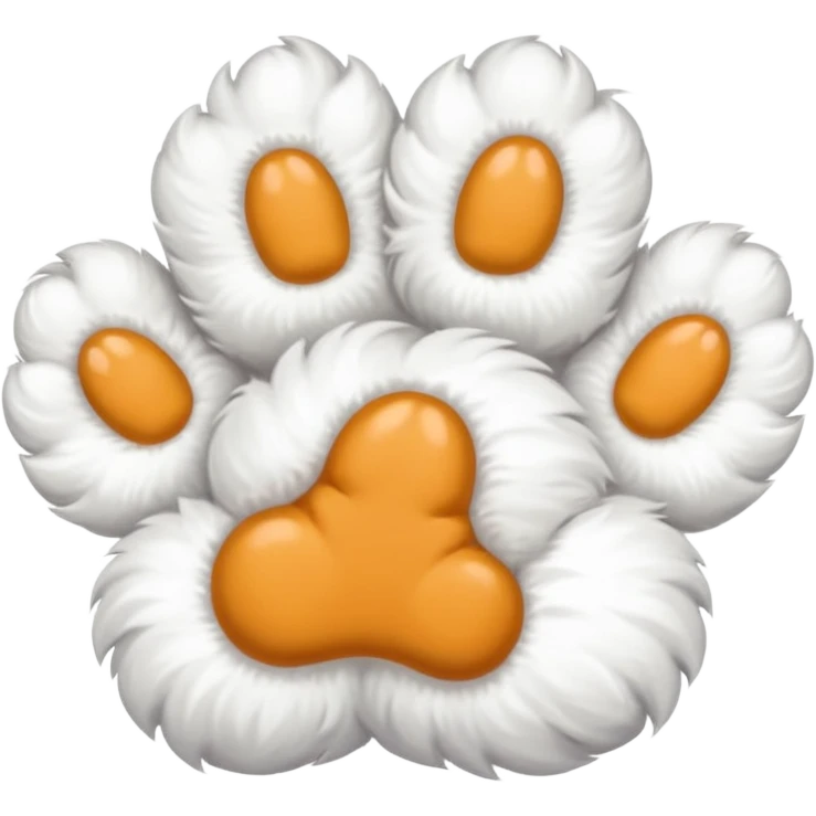white fluffy paw, view from the top, cute, paw only emoji