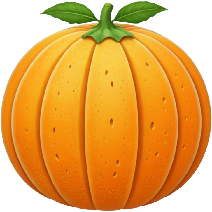 a whole cantaloupe, simple, clear emoji