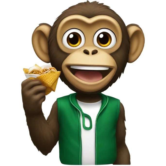 Monkey eating wingstop emoji