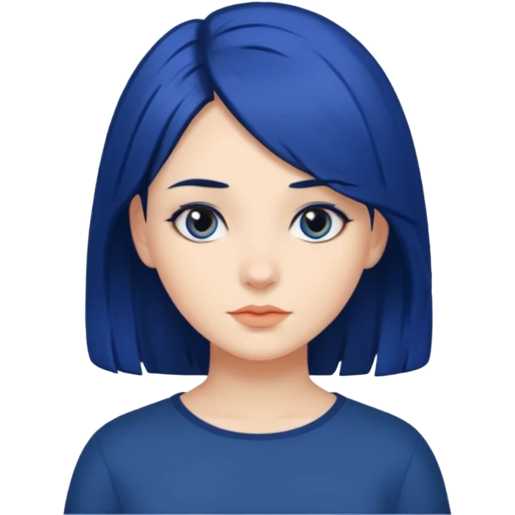 chica con pelo azul oscuro emoji