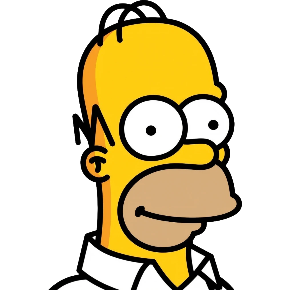 Homer Simpson with yellow skin and bald head emoji
