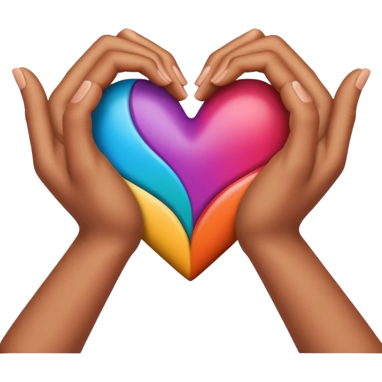 Manos coloridas formando un corazón  emoji