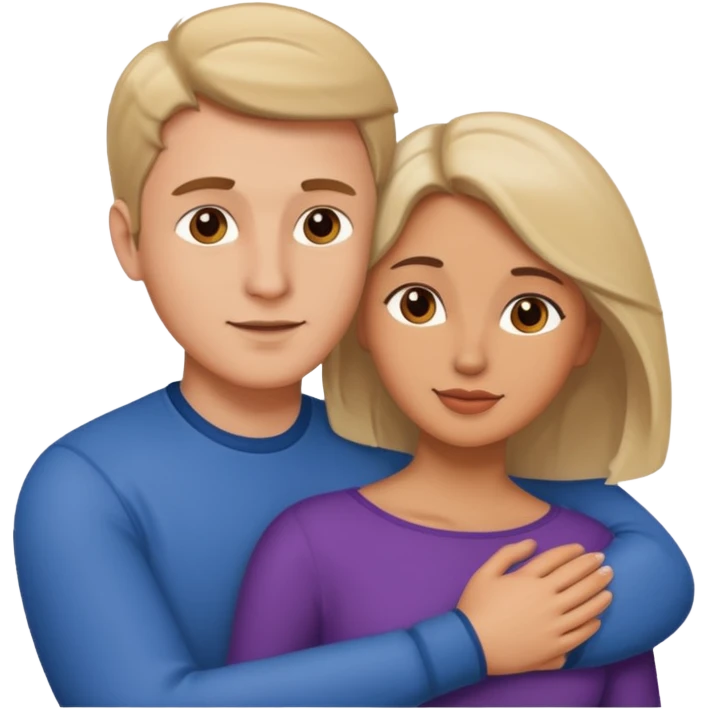 Pareja romántica el hombre blanco y la mujer morena emoji