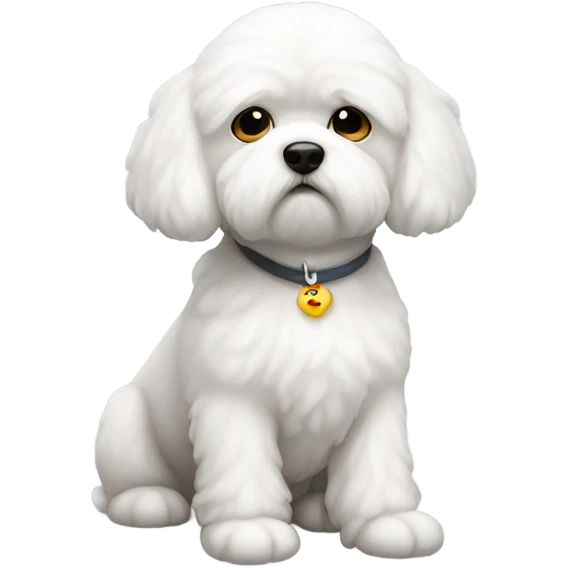 A sad bichon emoji
