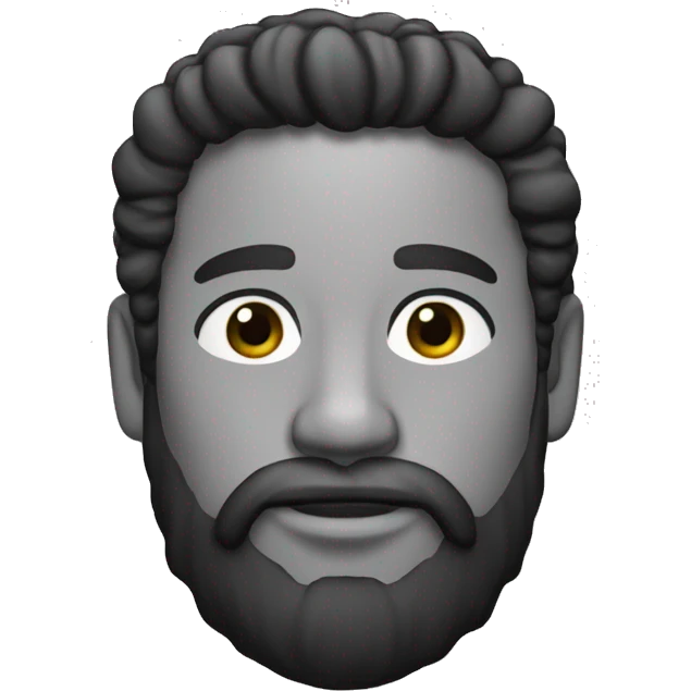 Pelo negro barba canosa piel blanca emoji