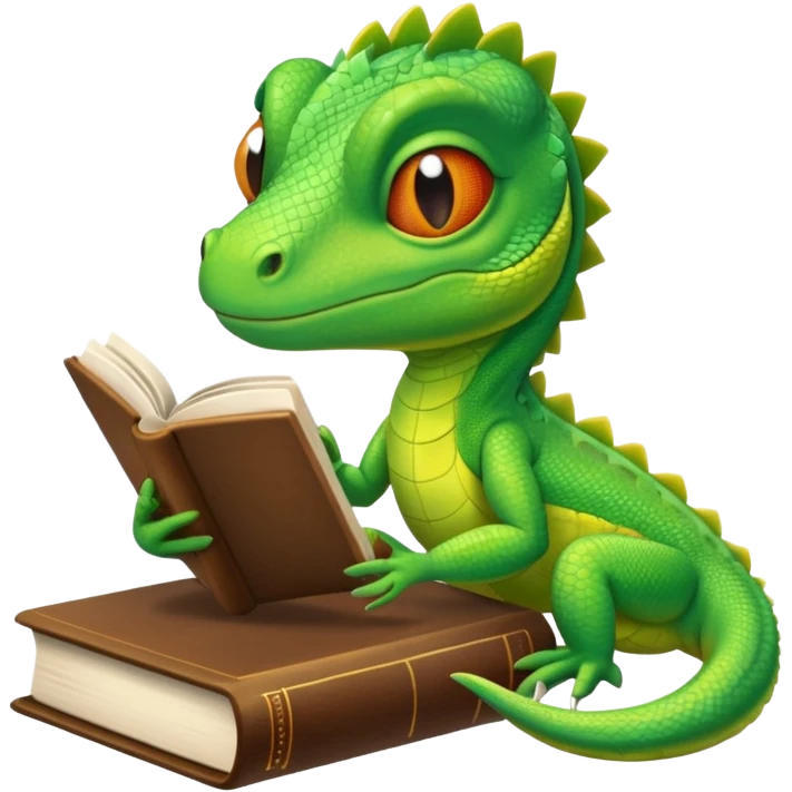 kitap okuyan kertenkele emoji