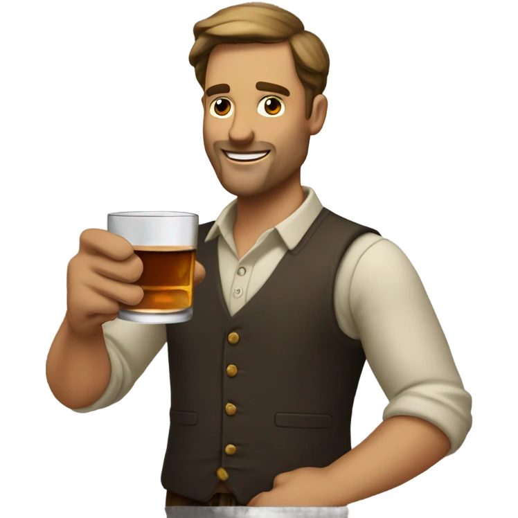 guy drinking whiskey emoji