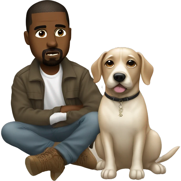 Kanye west with a dog  emoji