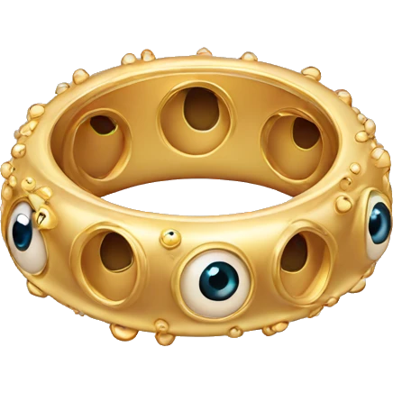 gold ring studded with eyeballs emoji