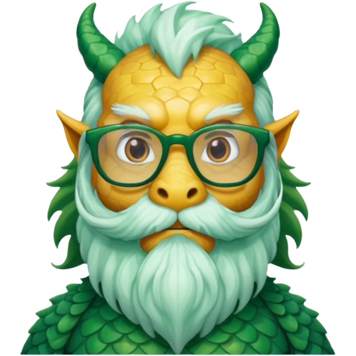 glasses dragon with long bearded and jersey emoji