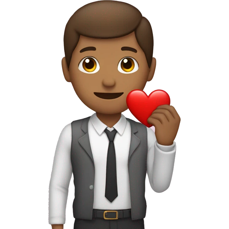 persona con un corazón en las mano emoji