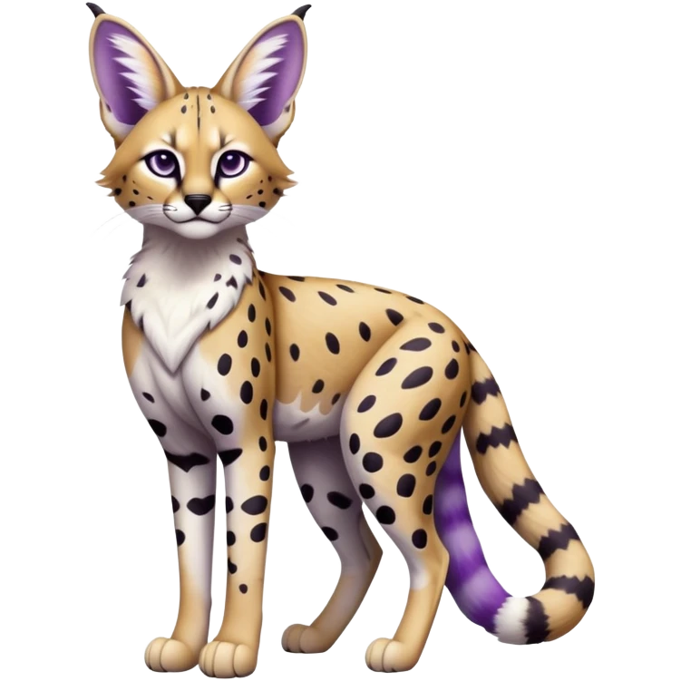 Epic Edgy Black White Purple ethereal Serval-Fionbri full body emoji
