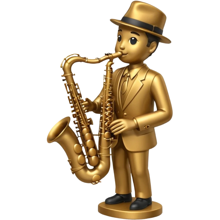 statue playing saxophone emoji