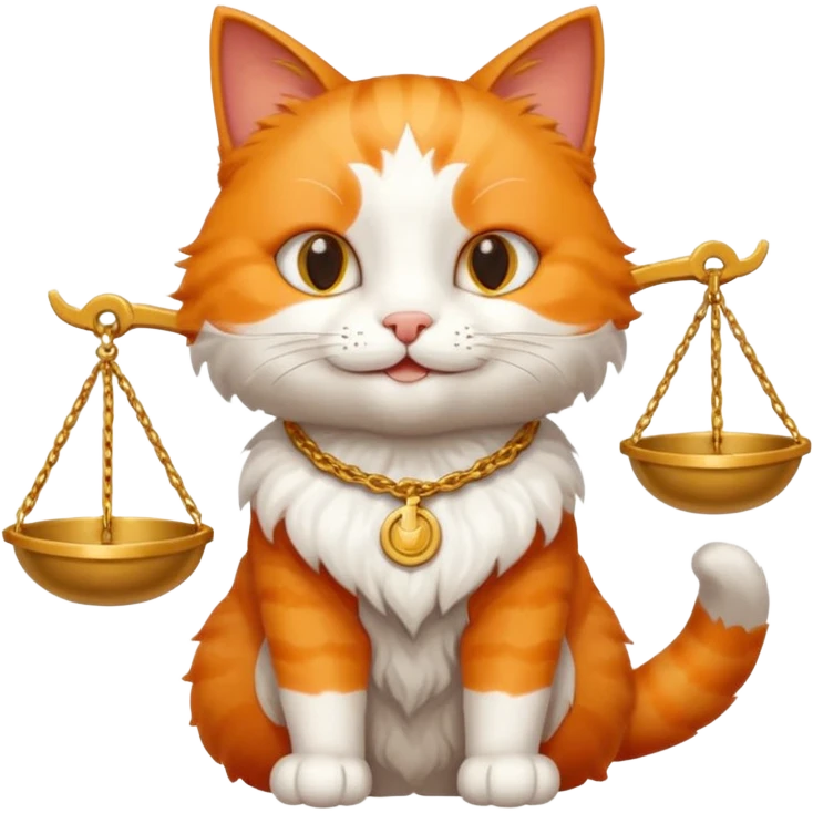 happy cat with the scales of justice emoji