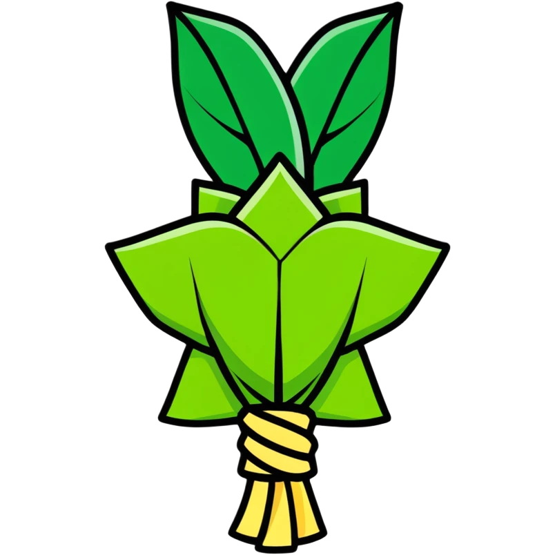 ketupat, traditional Indonesian rice cake wrapped in woven palm leaves emoji