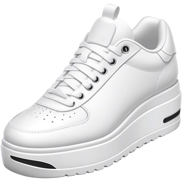 All White sneaker, 5inch platform shoes emoji
