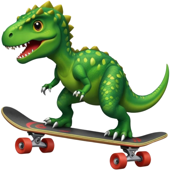 Dinosaur on a skateboard emoji