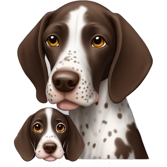 German shorthair pointer with puppy emoji
