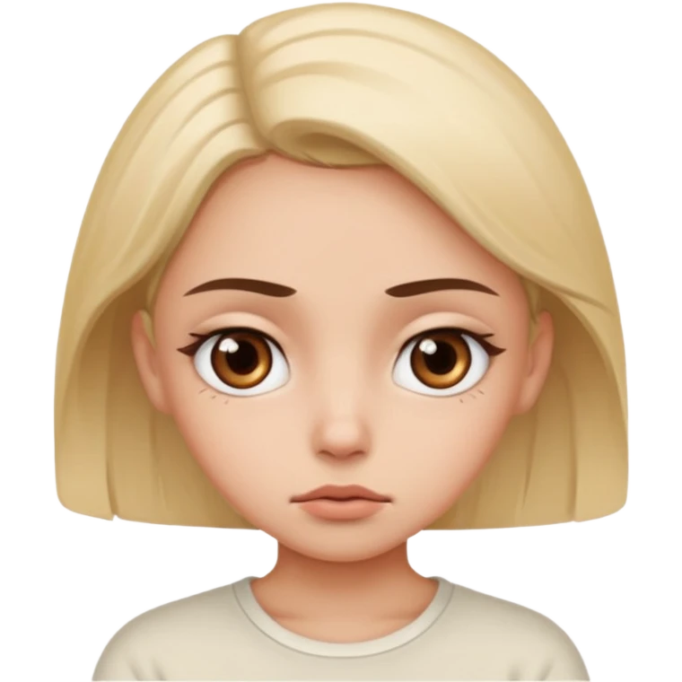 a girl turning her eyes white because she is bored emoji