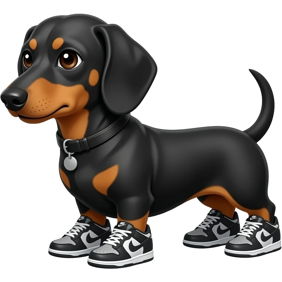 Perro salchicha con tenis Nike emoji