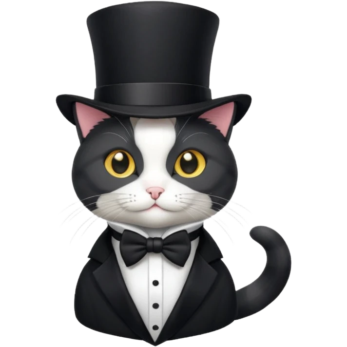 cat wearing a tophat emoji