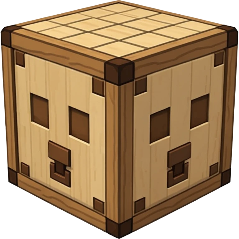 minecraft crafting station in a minecraft cube style emoji