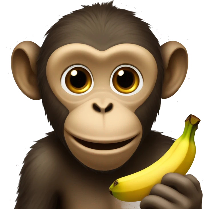 Monkey who is eating a banana  emoji
