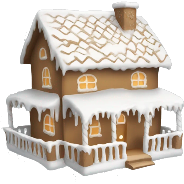 Cosy white gingerbread house  emoji