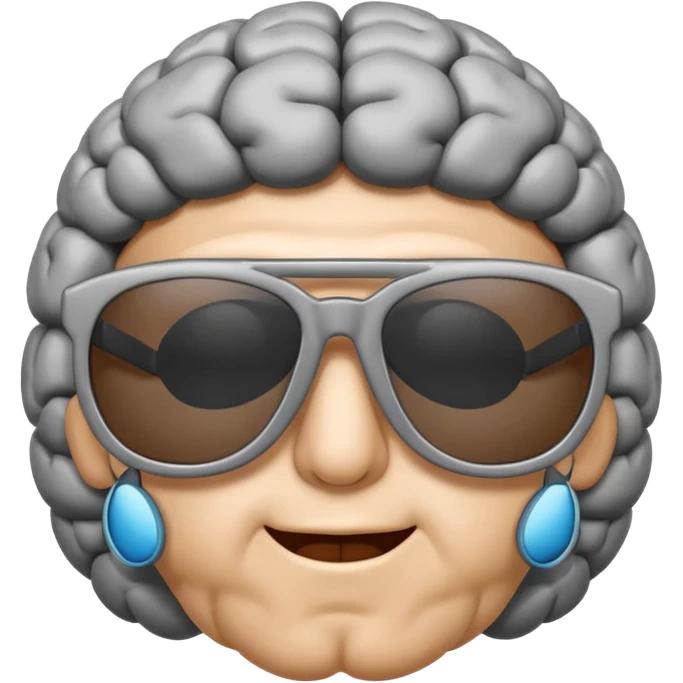 Brain with sunglasses emoji