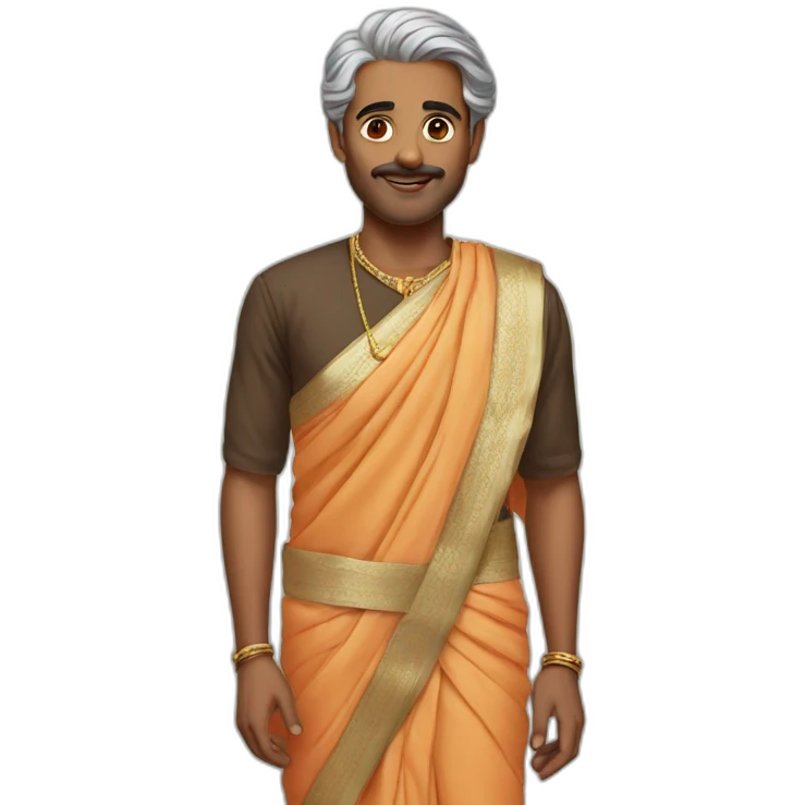 Man in saree full body emoji