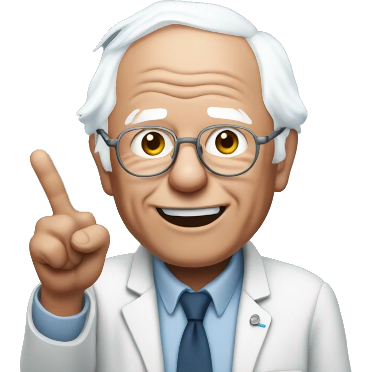 Bernie sanders giving peace sign emoji
