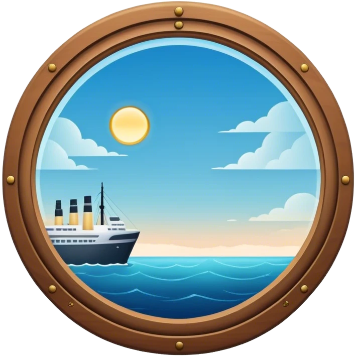 circular ship window with ocean view  emoji