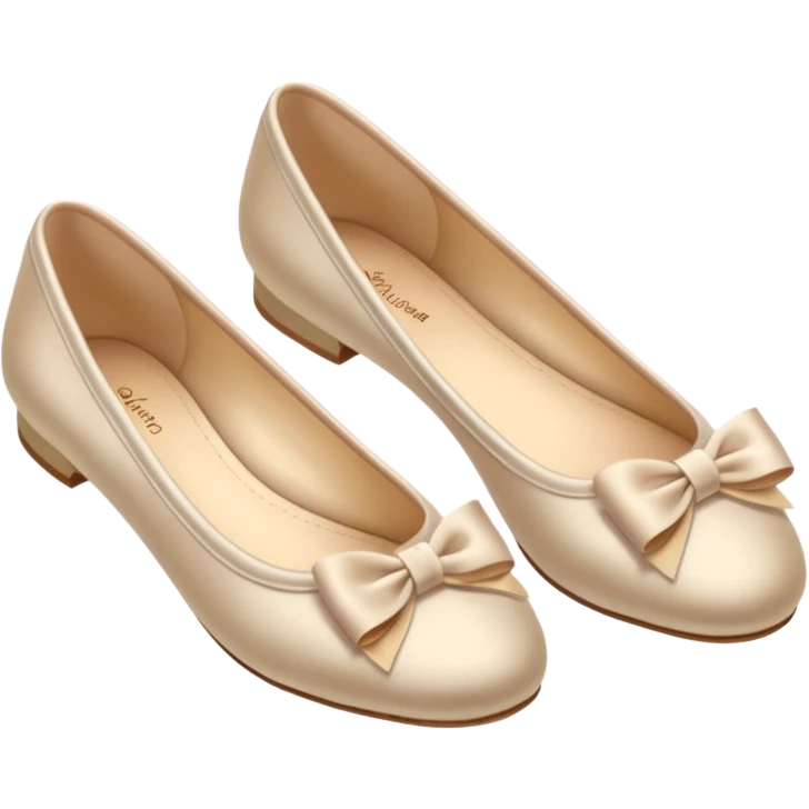 Beige realistic silk bow ballerina shoes emoji