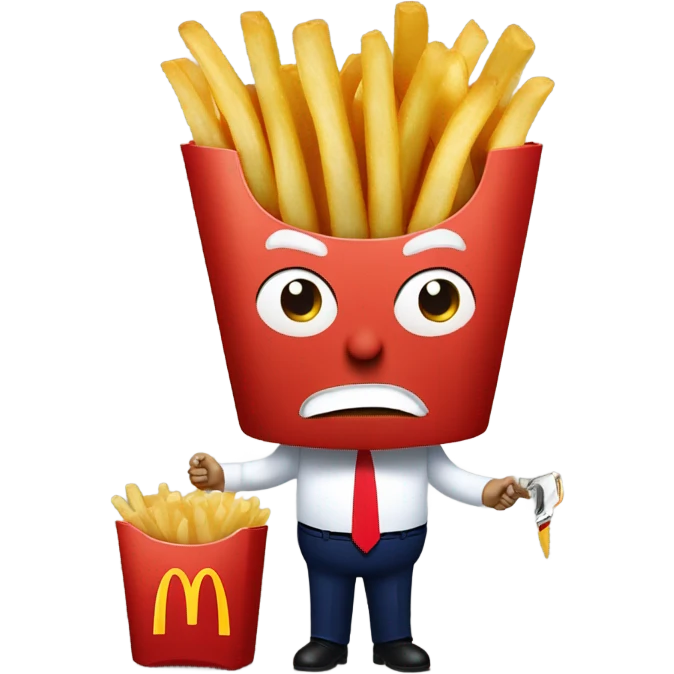 Trump holding McDonald’s French fries and knife  emoji