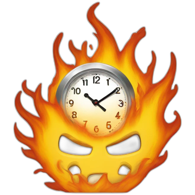burning clock emoji