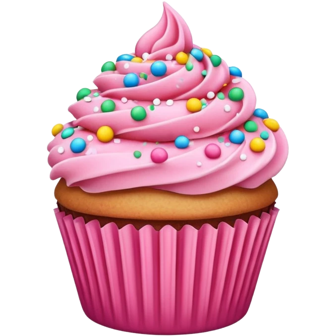 Cupcake with pink icing emoji