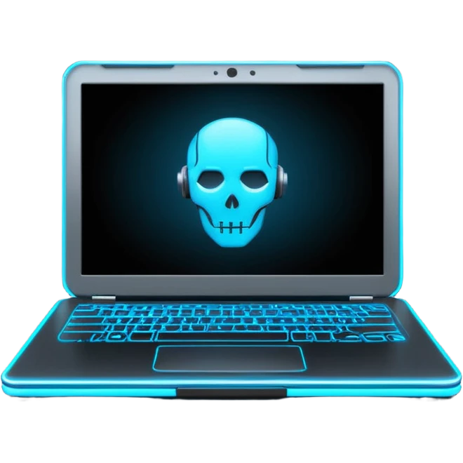 neon cyberpunk laptop computer  emoji