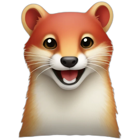 red and white cheerful mongoose on a pillow emoji