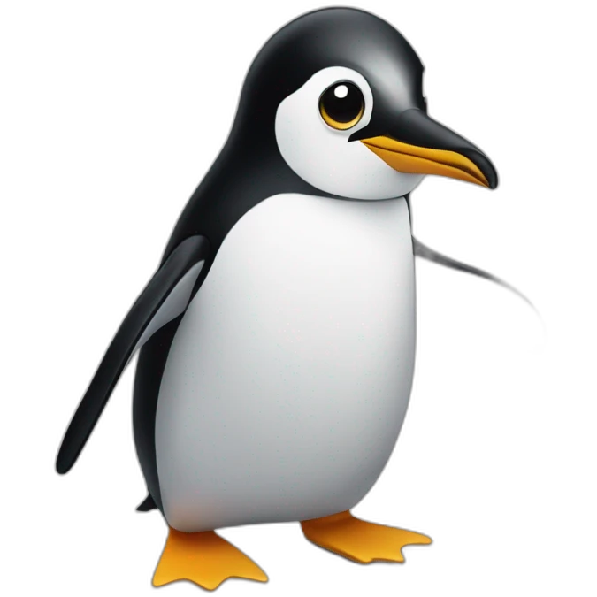 penguin coding on apple macbook laptop emoji