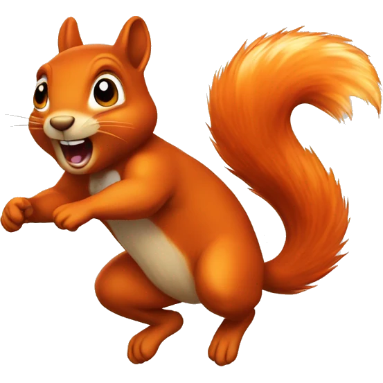 jumping orange burnt squirrel emoji