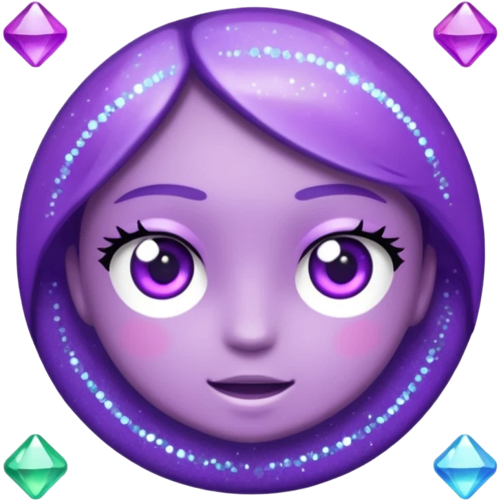 glitter purple and cian control game emoji