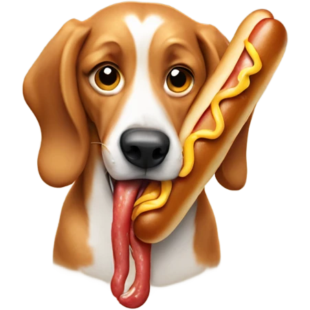 Dog eating hot dog emoji