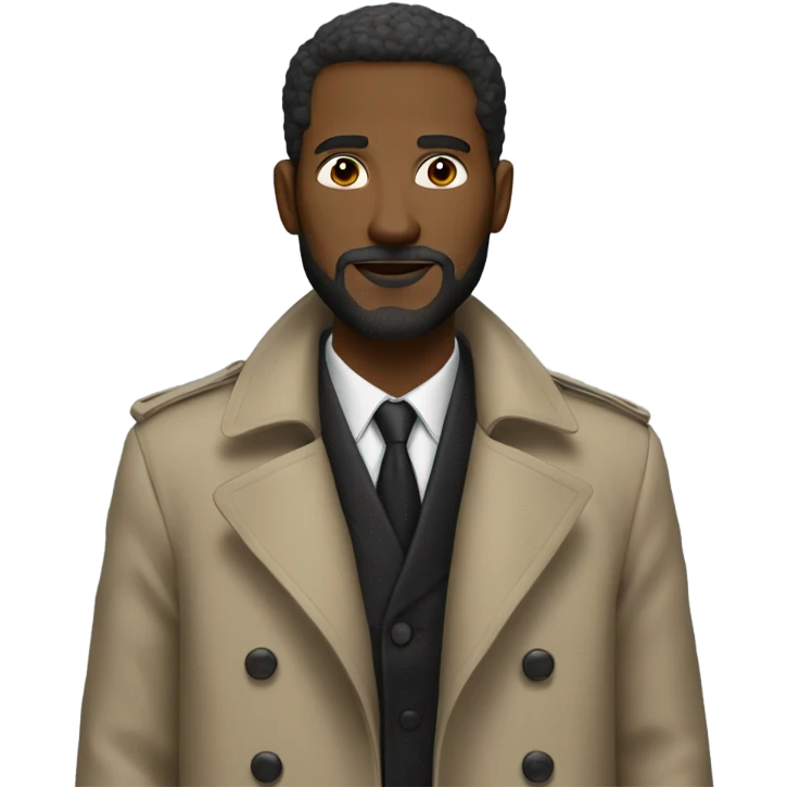 tall white man with facial hair looking sophisticated in a trench coat emoji