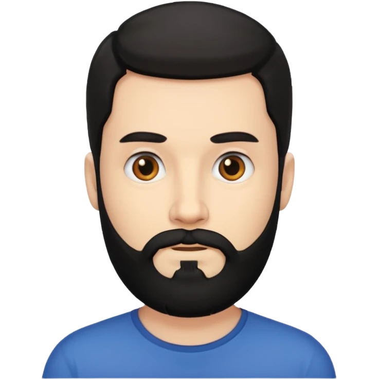 Hombre blanco con barba negra emoji