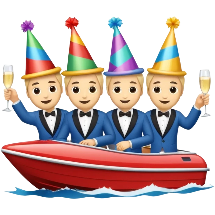 Men Party on speedboat  emoji