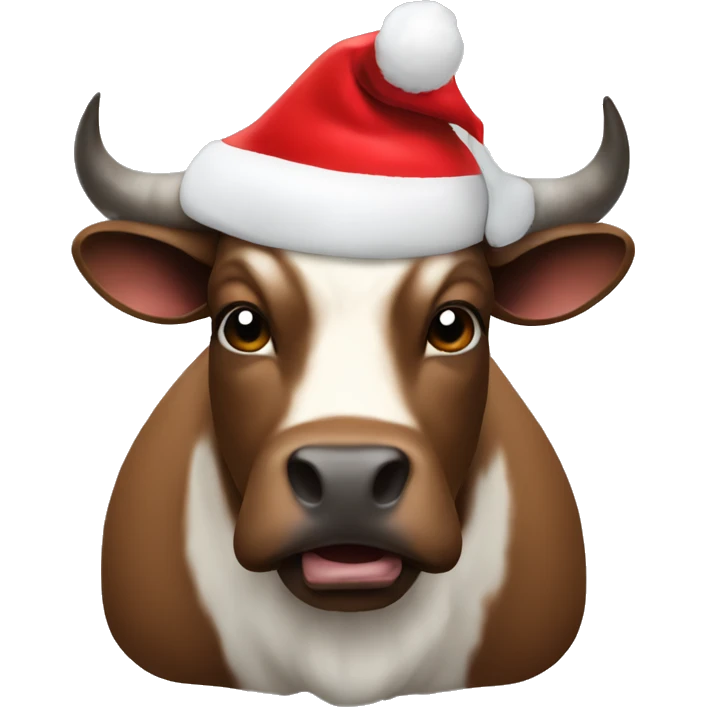 Bull with Santa Hat emoji